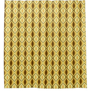 Mid-Century Modern Diamonds, Mustard Gold Shower Curtain