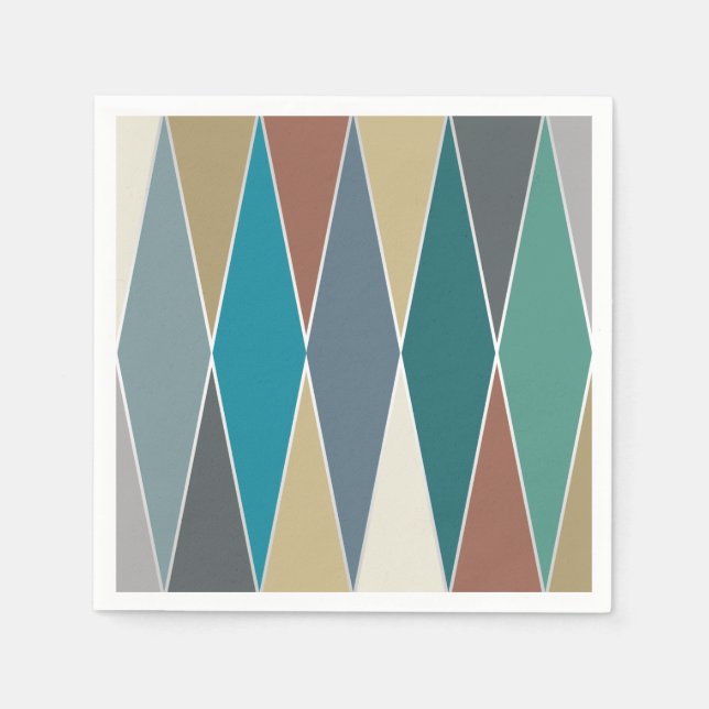 Mid Century Modern Diamonds Napkin (Front)