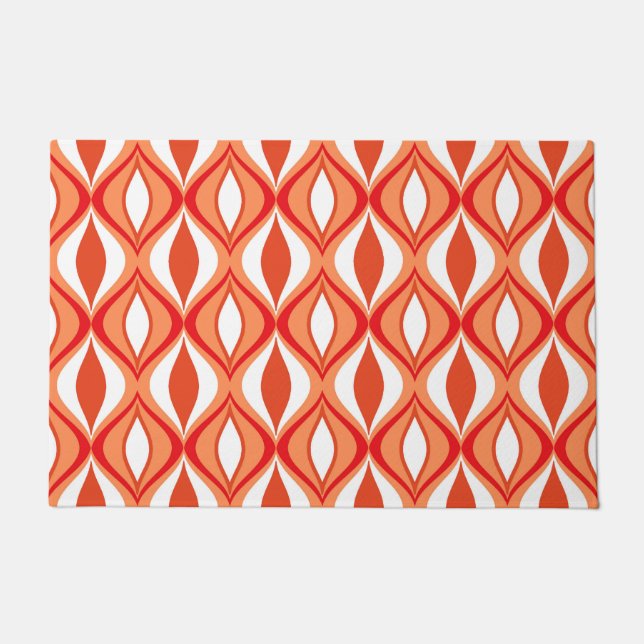 Mid-Century Modern Diamonds, Orange and White Doormat (Front)