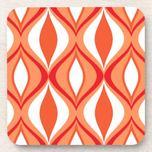 Mid-Century Modern Diamonds, Orange & White Coaster