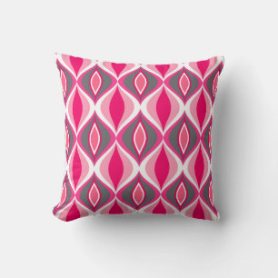 Mid-Century Modern Diamonds, Pink, Fuchsia & Grey Cushion