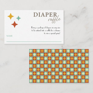 Mid Century Modern Diaper Raffle Card – Retro Baby