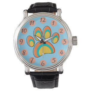Mid Century Modern Dog Paw Print Watch