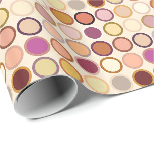 Mid-Century Modern Dots - beige & neutrals Wrapping Paper