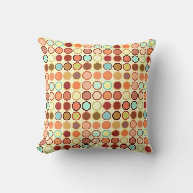 Mid-Century Modern Dots - cream with multi Cushion (Front)