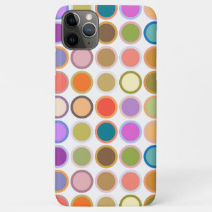 Mid-Century Modern Dots, Multi Colours on White iPhone 11 Pro Max Case