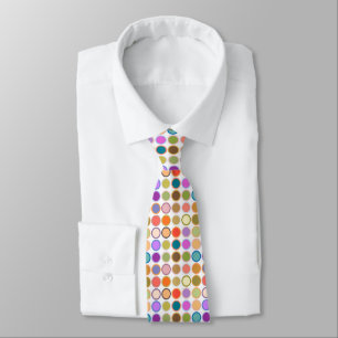 Mid-Century Modern Dots - white with multi Tie