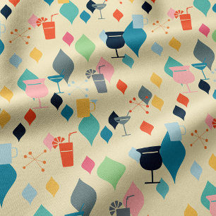 Mid Century Modern Drinks Fabric