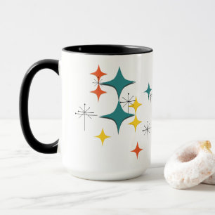 Mid Century Modern Eames Atomic Era Starbursts Mug
