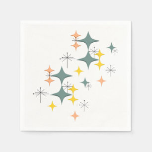 Mid Century Modern Eames Atomic Starbursts Custom Napkin