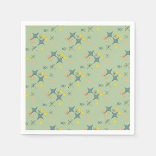 Mid Century Modern Eames Atomic Starbursts Custom Napkin