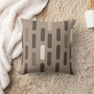 Mid-Century Modern Earthy Brown Capsule Geometric Cushion