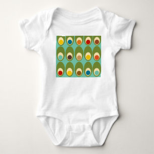 Mid-Century Modern Eggs Baby Bodysuit