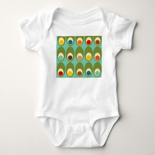Mid-Century Modern Eggs  Baby Bodysuit (Front)