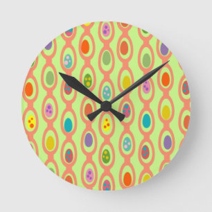 Mid-century Modern Eggs Round Clock