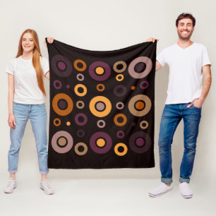 Mid-Century Modern Fall Geometric   Fleece Blanket