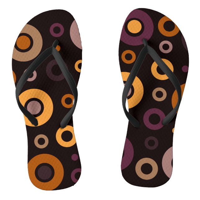 Mid-Century Modern Fall Geometric  Flip Flops (Footbed)