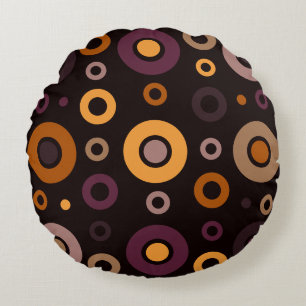 Mid-Century Modern Fall Geometric Round Cushion