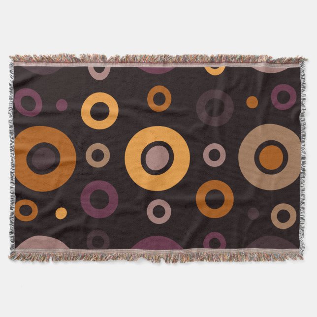 Mid-Century Modern Fall Geometric   Throw Blanket (Front)