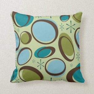Mid-Century Modern Far Out Space Age Atomic Orbits Cushion