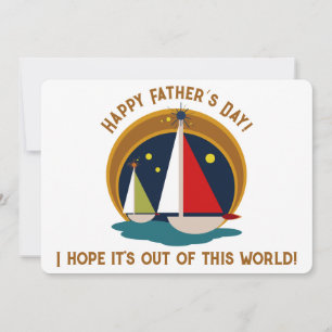 Mid Century Modern Father’s Day Retro Sailboats Holiday Card