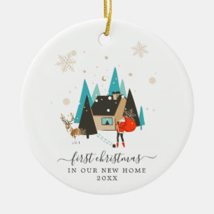 Mid-Century Modern   First Christmas New Home Ceramic Tree Decoration