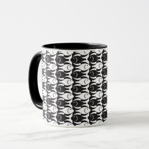 Mid-Century Modern fish, black and white Mug