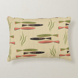 Mid Century Modern Fish Decorative Cushion