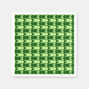 Mid-Century Modern fish, lime and dark green Napkin
