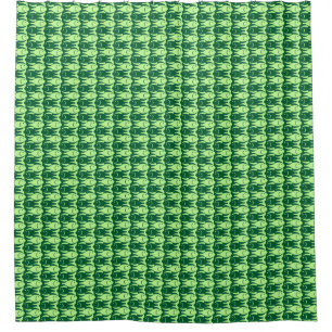 Mid-Century Modern fish, mint and emerald green Shower Curtain