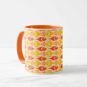 Mid-Century Modern fish, tangerine orange Mug