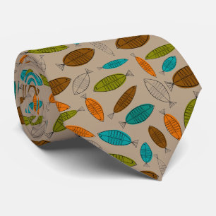 Mid-Century Modern Fish Tie Light Brown