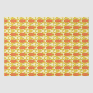 Mid-Century Modern fish, yellow and orange Tissue Tissue Paper