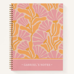 Mid Century Modern Floral   Add Your Name Notebook