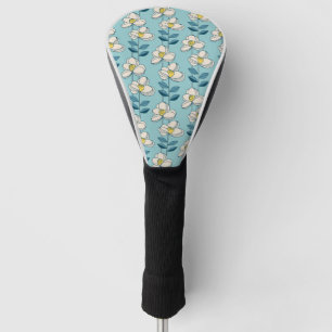 Mid-Century Modern Floral Leaf Pattern Golf Head Cover
