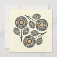 Mid-Century Modern Floral Note Card