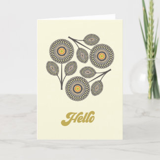 Mid-Century Modern Floral Note Card