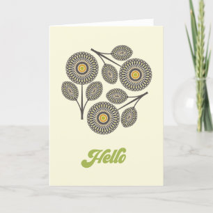 Mid-Century Modern Floral Note Card