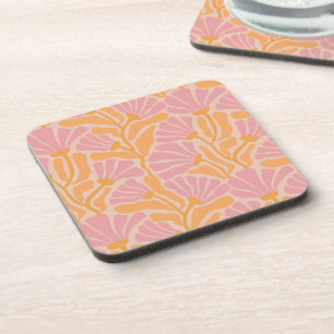 Mid Century Modern Floral Pattern Coaster