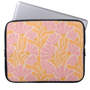 Mid Century Modern Floral Pattern Laptop Sleeve