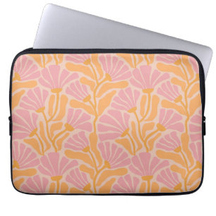 Mid Century Modern Floral Pattern Laptop Sleeve