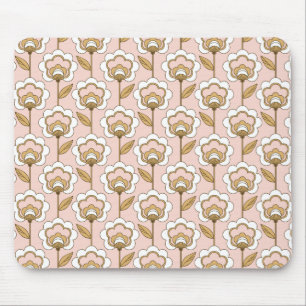 Mid-Century Modern Floral Pattern Mouse Mat