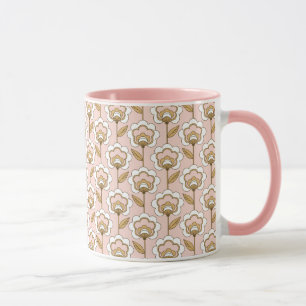 Mid-Century Modern Floral Pattern Mug