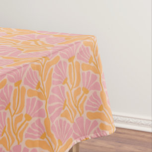 Mid Century Modern Floral Pattern Tablecloth