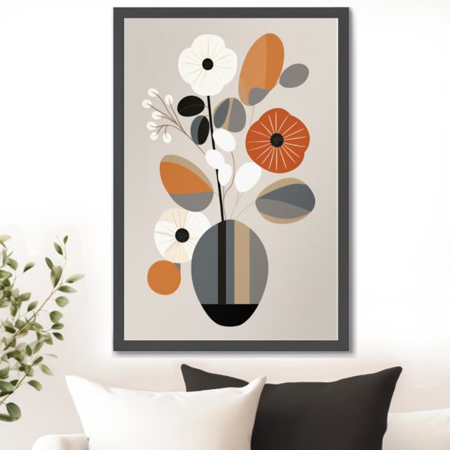 Mid Century Modern Floral Poster (Transform your space with the timeless beauty of mid century modern floral art print. )