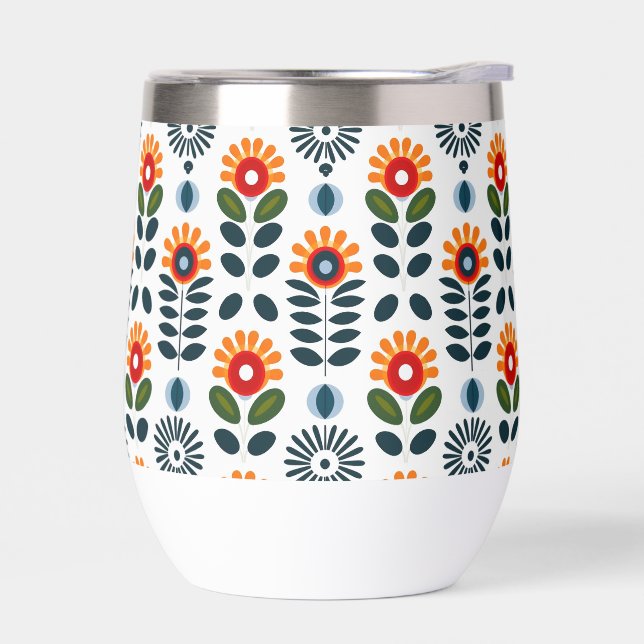 Mid Century Modern Floral Scandi Folk Pattern (Left)