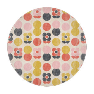 Mid-Century Modern Flower Pattern Cutting Board