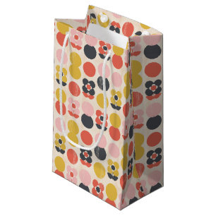 Mid-Century Modern Flower Pattern Small Gift Bag