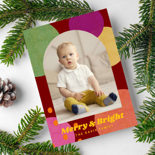Mid Century Modern Fun Photo Holidays Invitation