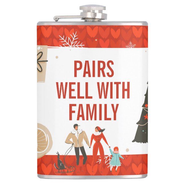 Mid-Century Modern | Funny Christmas Holiday Flask (Front)
